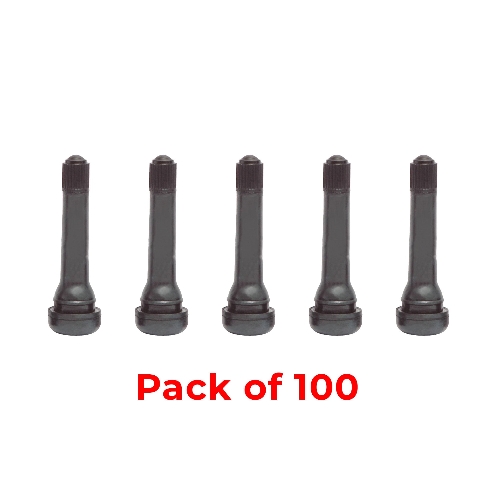 TR414 - Snap-In Rubber Tubeless Tire Valve - For 0.453" Bore Hole - 1.5" Height - 100 Pack