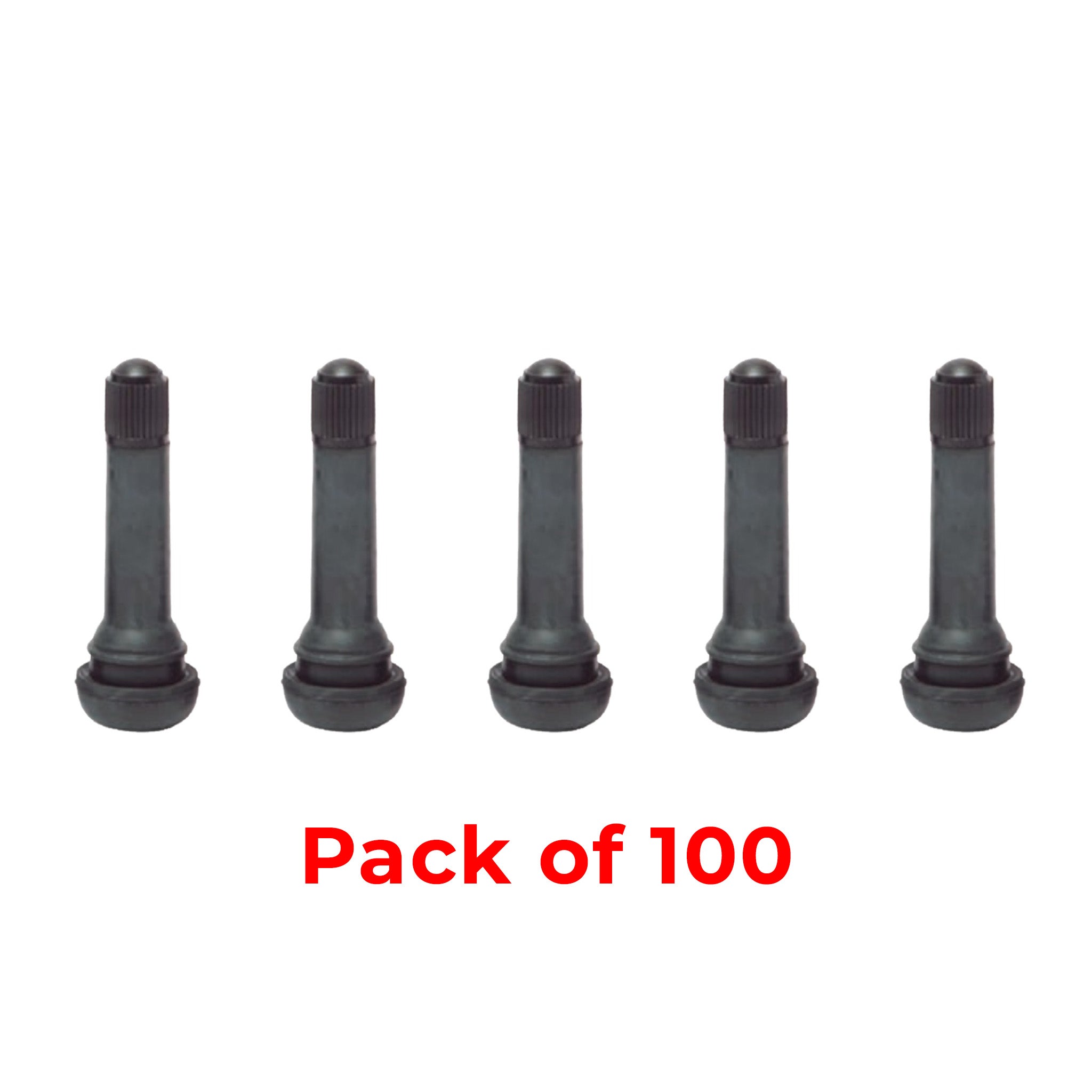 TR418 - Snap-In Rubber Tubeless Tire Valve - For 0.453" Bore Hole - 2" Height - 100 Pack