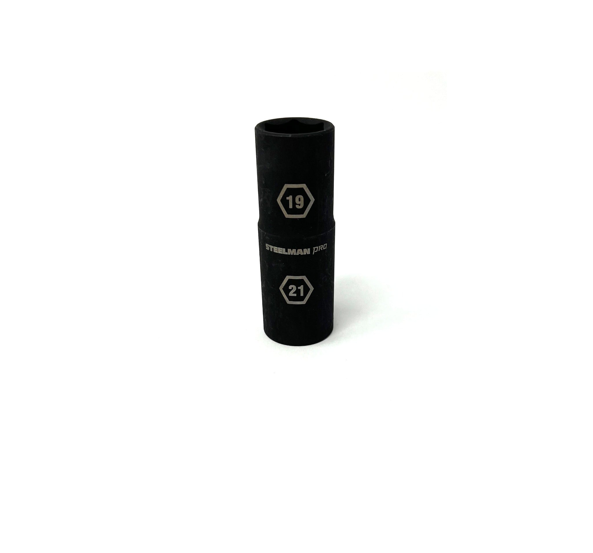 STEELMAN PRO 1/2 Inch Drive 19mm X 21mm 6-Point Thin Wall Impact Flip Socket 79400