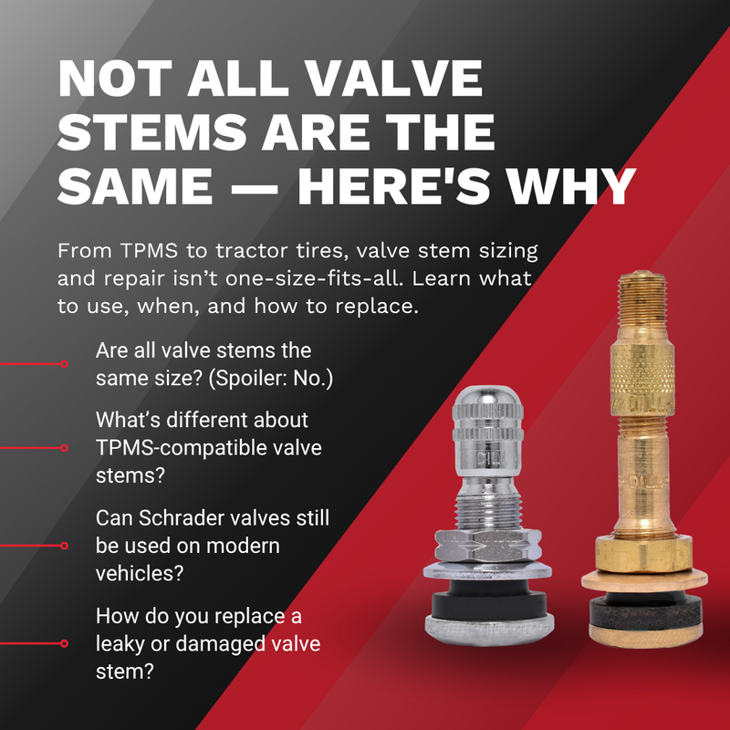 Schrader valve TPMS valve stem comparison