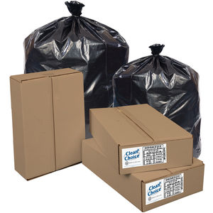 56gal, 22 Micron, Black HDPE Can Liner, Box of 150