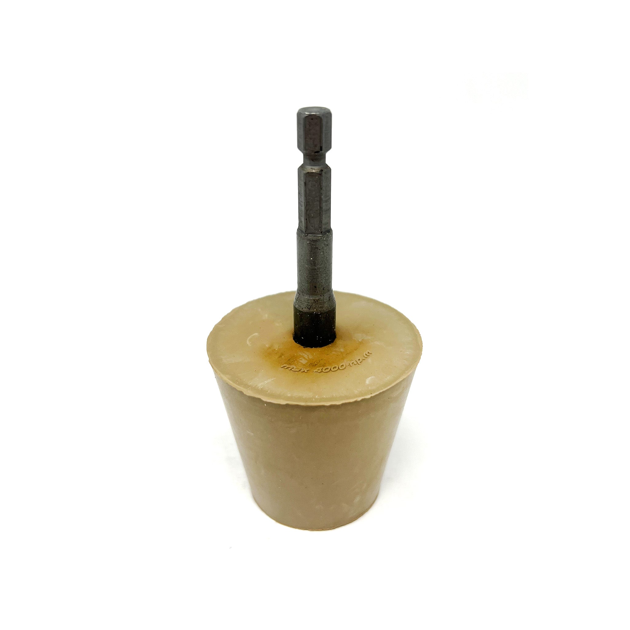 Eraser Wheel for Removing Adhesives - Small, Conical - Hex Shank