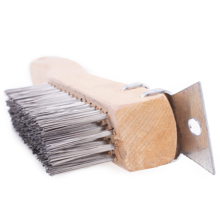 Wood Handled Brush w/ Scraper