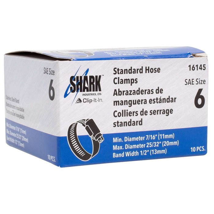 Hose Clamp - #6, Standard, Ventilated, Stainless - 10pk