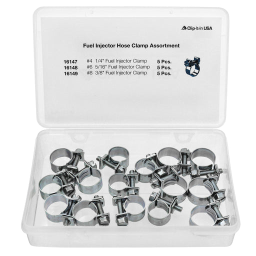 Fuel Injector Hose Clamp Assortment - 15pc