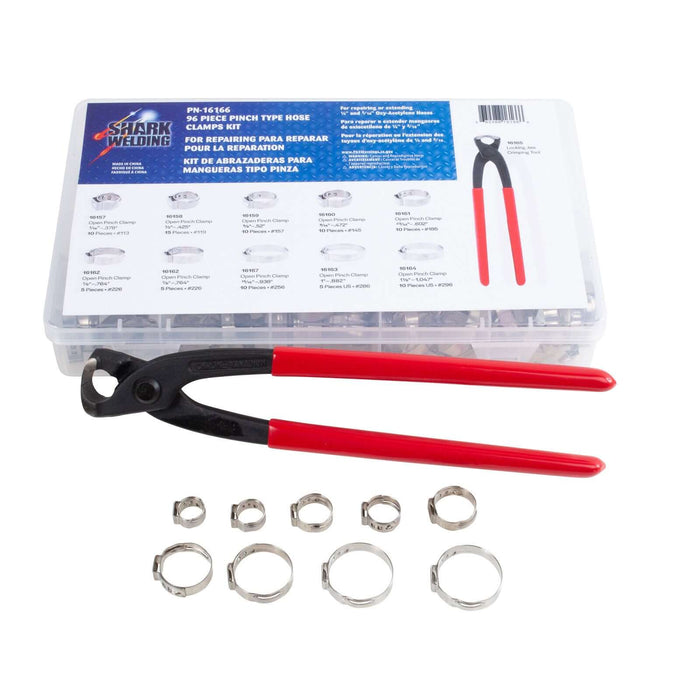 Pinch Style Hose Clamp Kit - 91pc w/ Tool