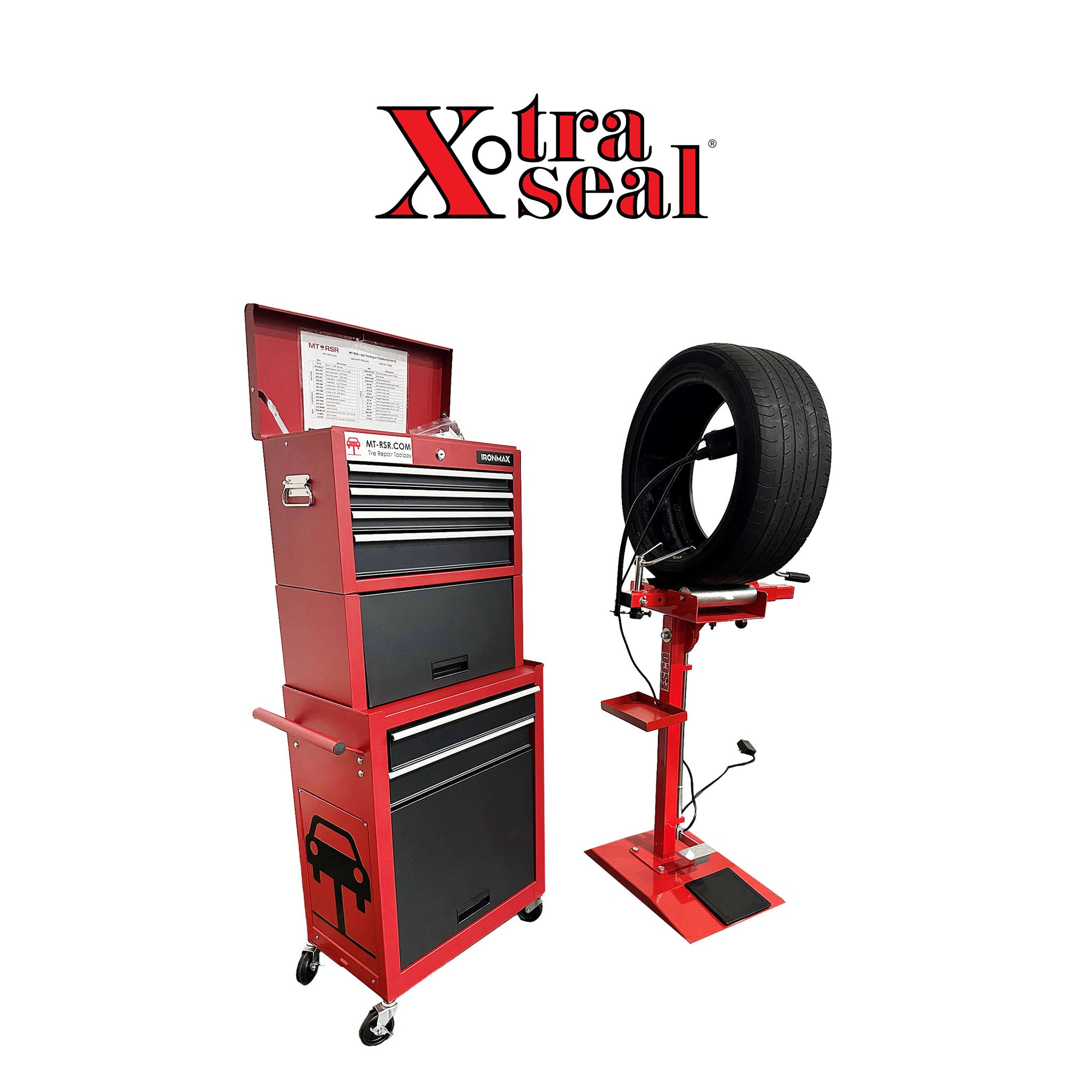 MT-RSR - XtraSeal - Tire Repair Toolbox, w/ Worklight, Tire Spreader, Milwaukee Buffer Kit