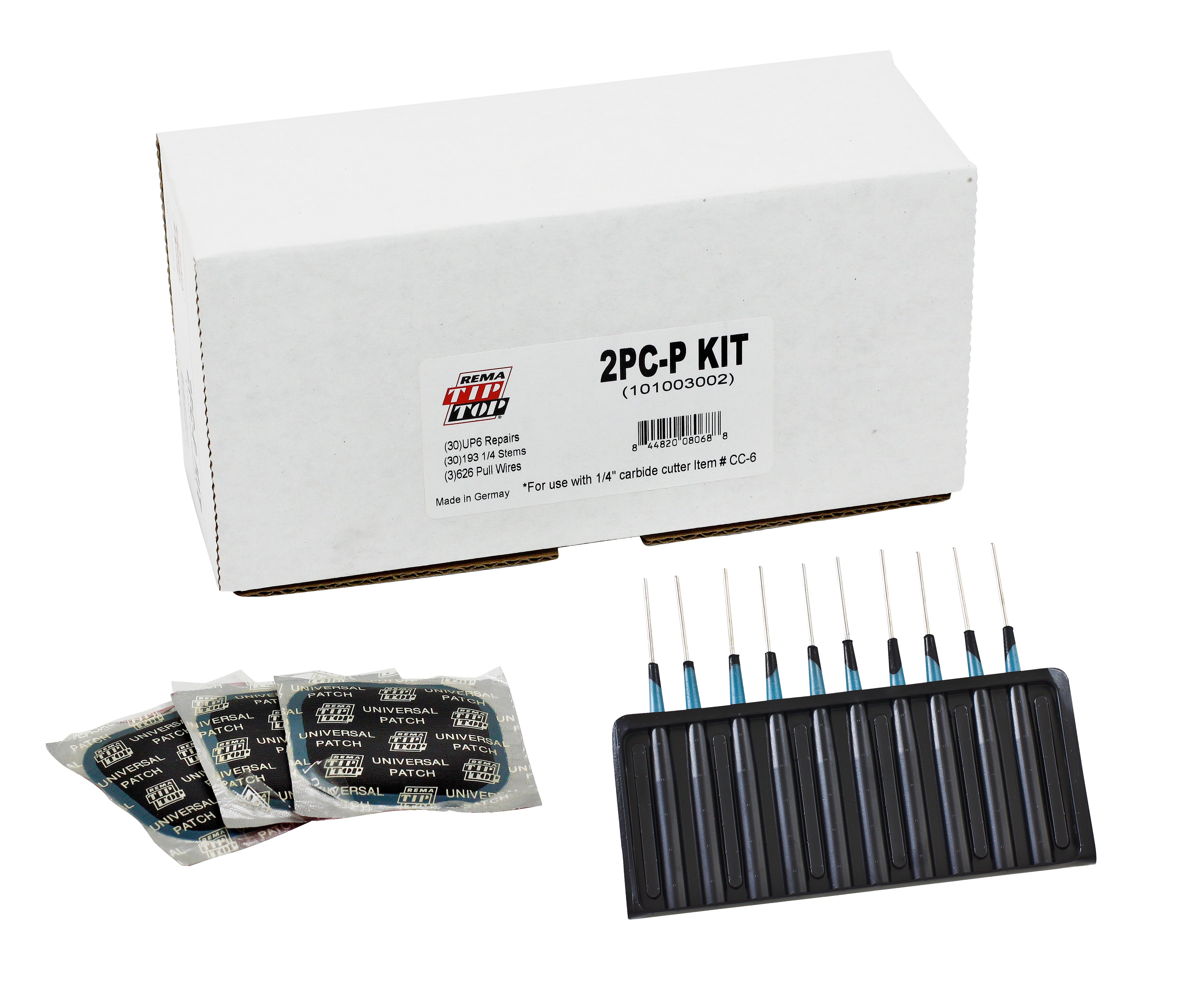 Rema Tire Repair Kit, UP6 Patch (30), 193 Stem (30) & 626 Pulling Wires (3)