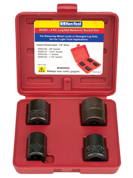 4 Pc Lug Nut Remover Impact Socket Set