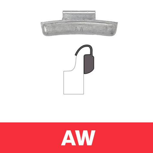 Clip-On WW - AW Profile 0.75 oz, Box of 50 - Lead "Red" Uncoated