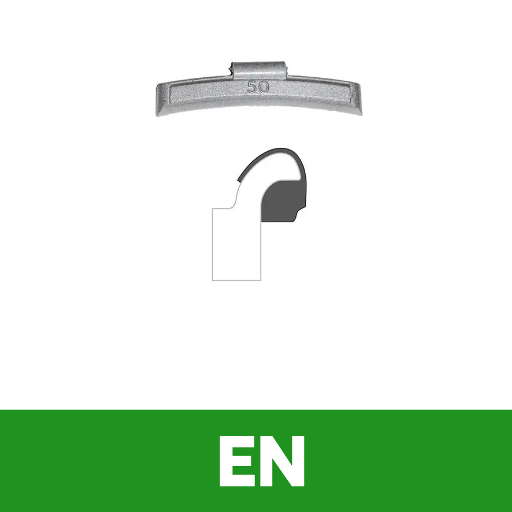 Clip-on WW - EN Profile,  15 g, Box of 10 -  Zinc "Green" Eco