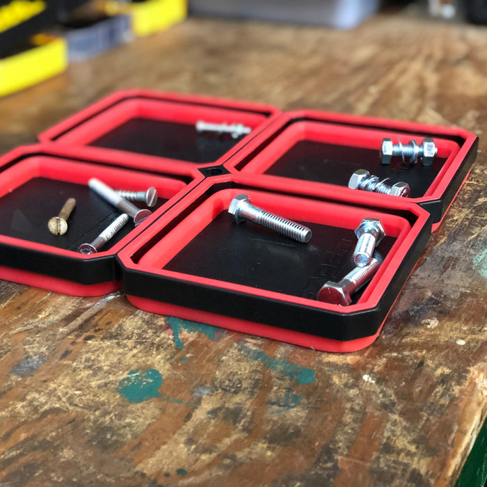 Large Expandable Magnetic Parts Tray - Red