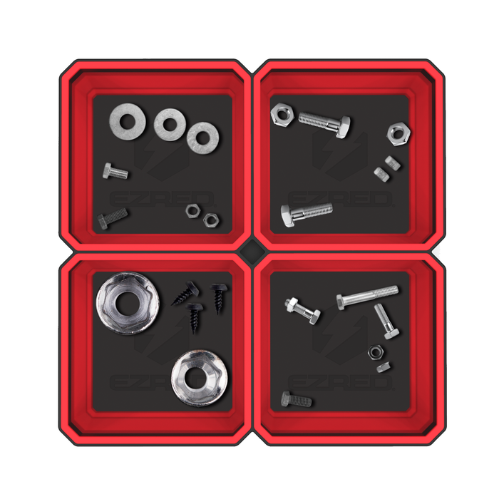 Large Expandable Magnetic Parts Tray - Red
