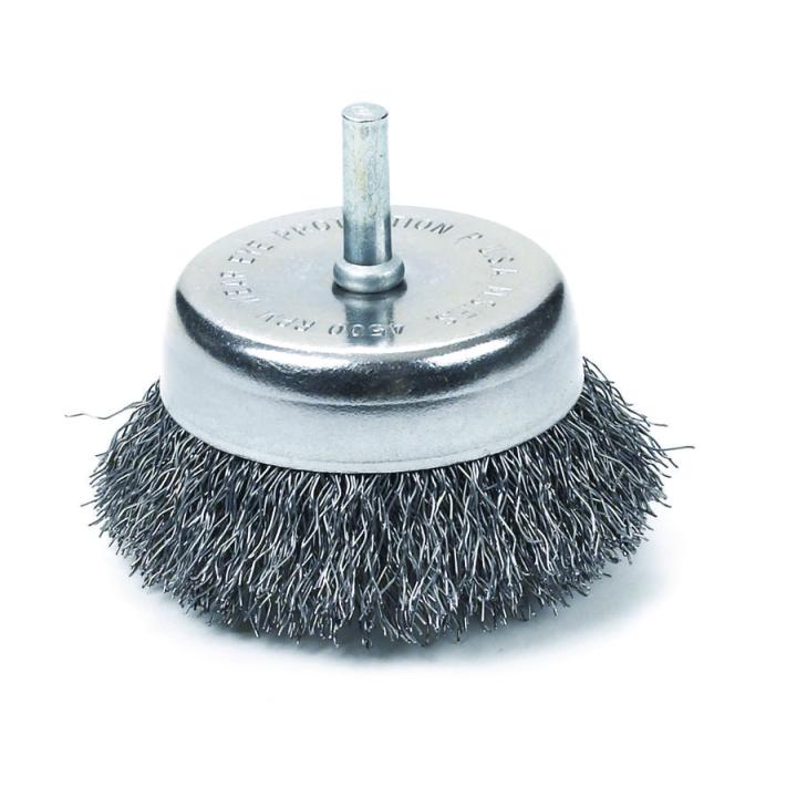 2-1/2" Wire Cup Brush - 1/4" Shank - 0.014" Wire