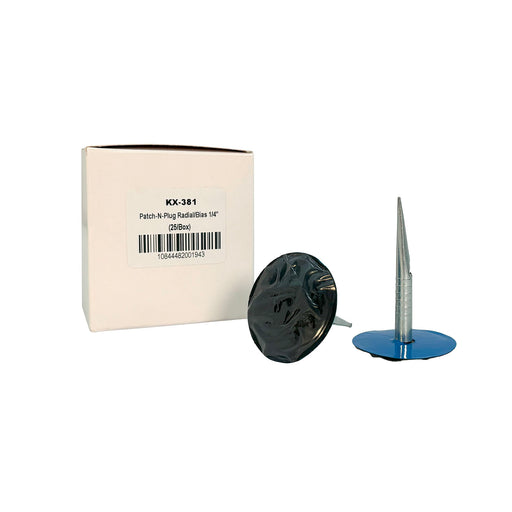 Kex 381 Combi-Unit, Universal, Quilled, 1/4" Stem, 1.7/8" Round Tire Repair Patch (25 bx)