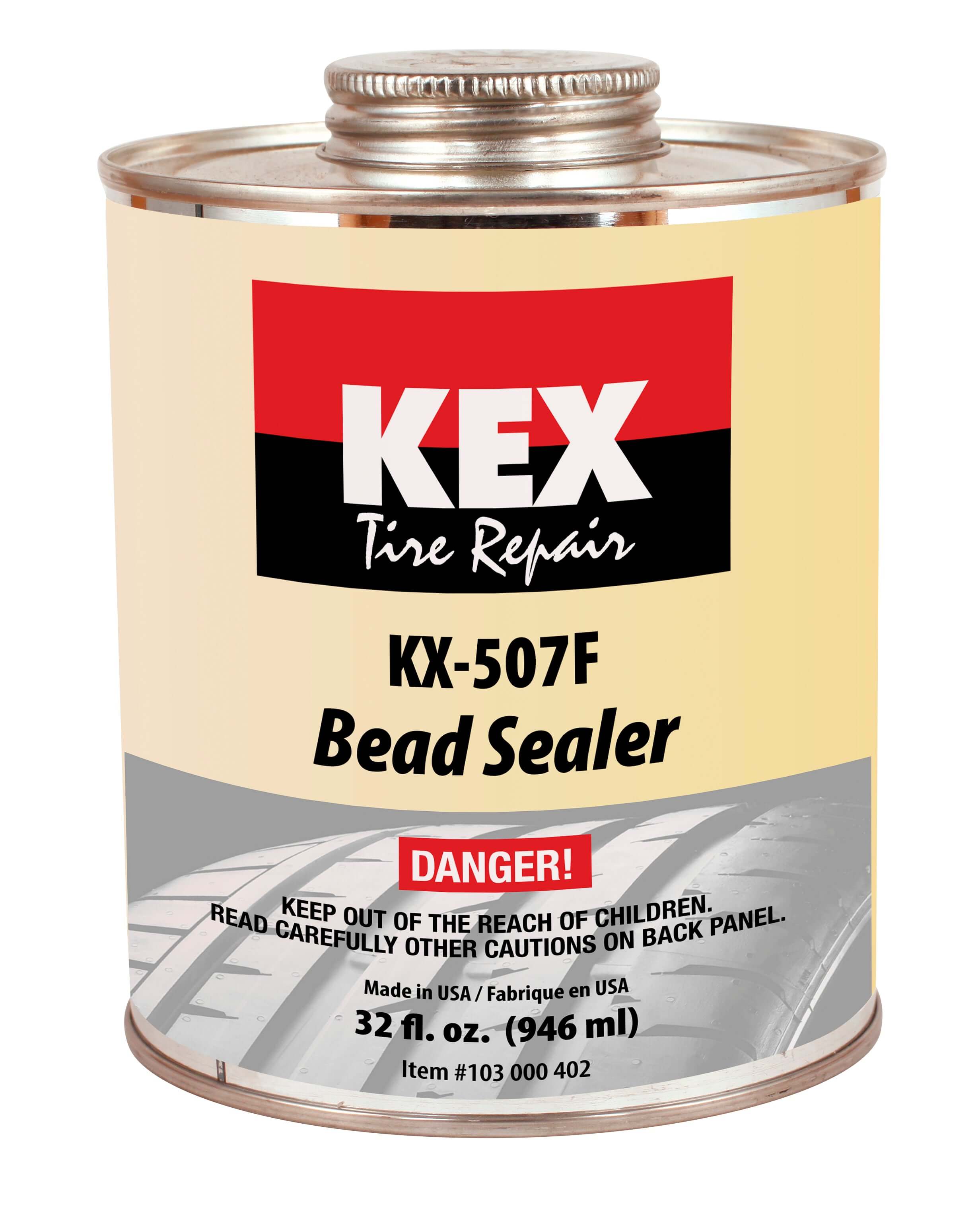 EXTRA THICK BEAD SEALER - Quart Can With Brush In Can - Black Tire - Foto 10