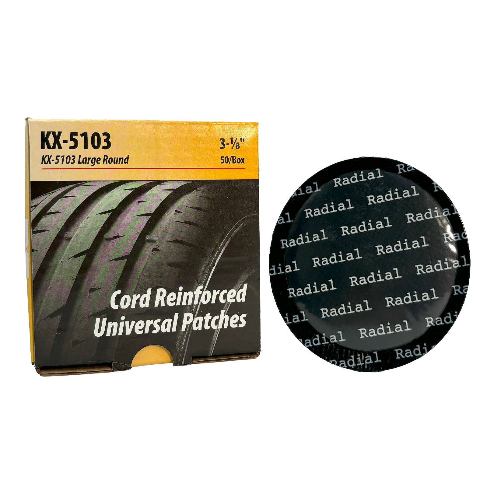 Kex 5103 Radial Tire Repair Unit, 3-1/8" Round, 1 Ply (50 bx)