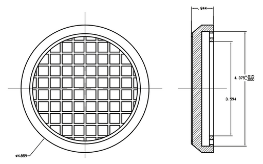 Round Slip-on Waffle Style W/Screws Rotary Rubber Pads 4PK