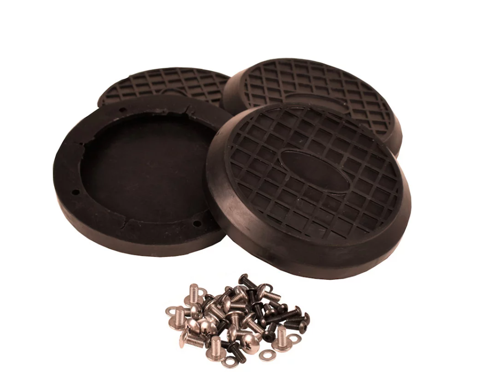 Round Slip-on Waffle Style W/Screws Rotary Rubber Pads 4PK