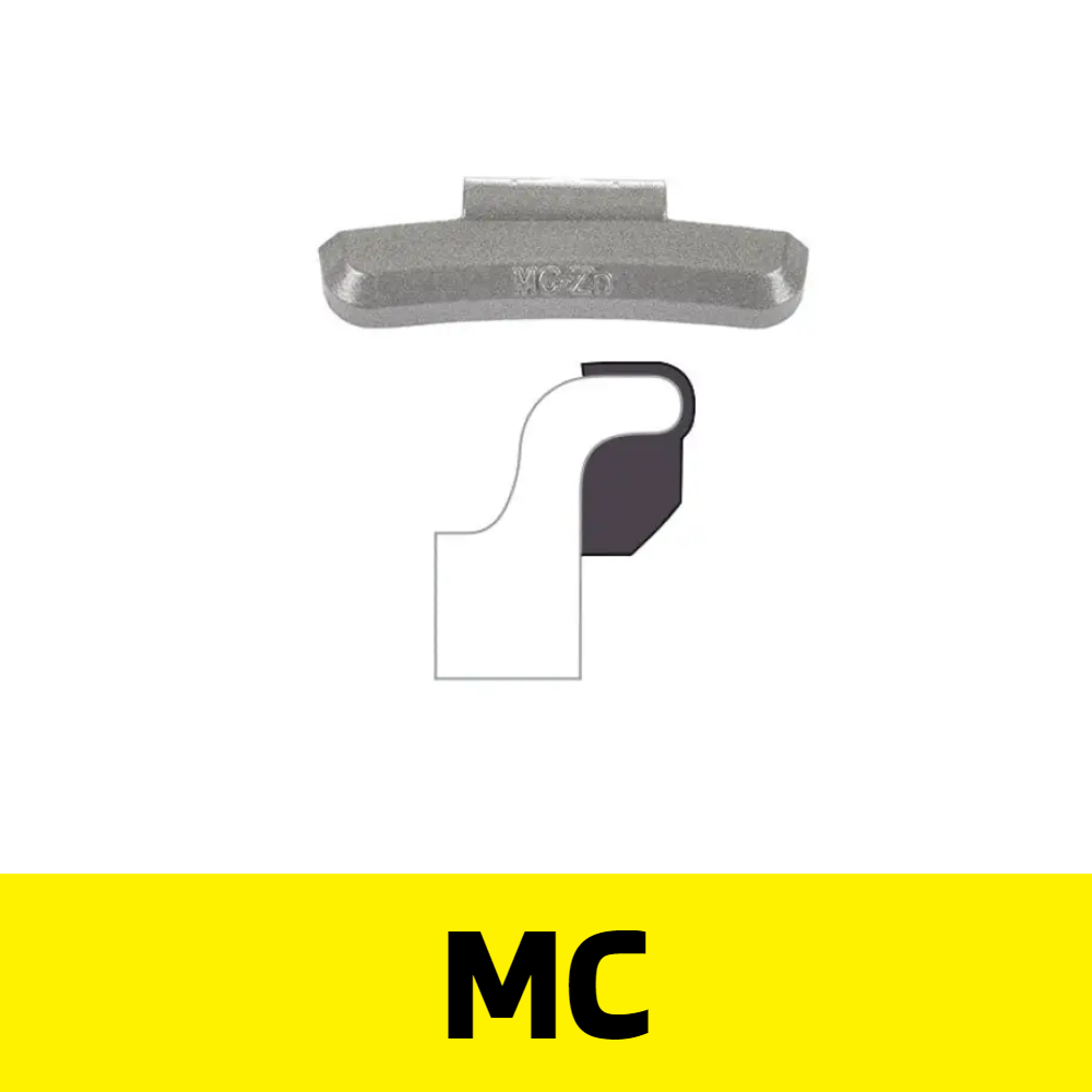 Zinc Clip-On Wheel Weights - MC Profile - 1.25 oz