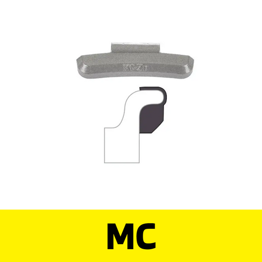 Clip-On WW - MC Profile 1.00 oz, Box of 50 - Lead "Yellow" Uncoated