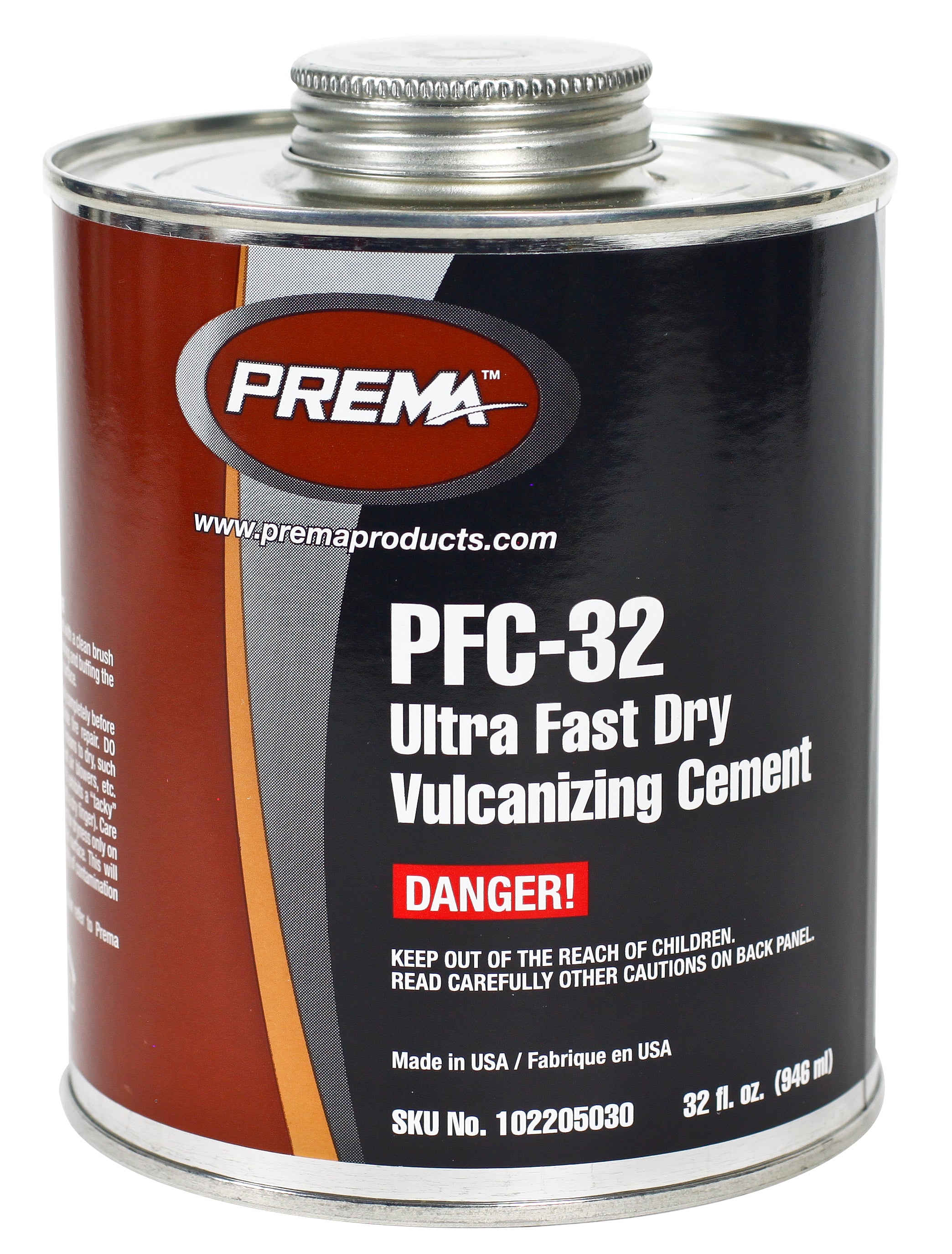Prema PFC-32 Cement, (Clear Universal), 32 oz Brush Top Can (Flammable)  - Ultra Fast Dry