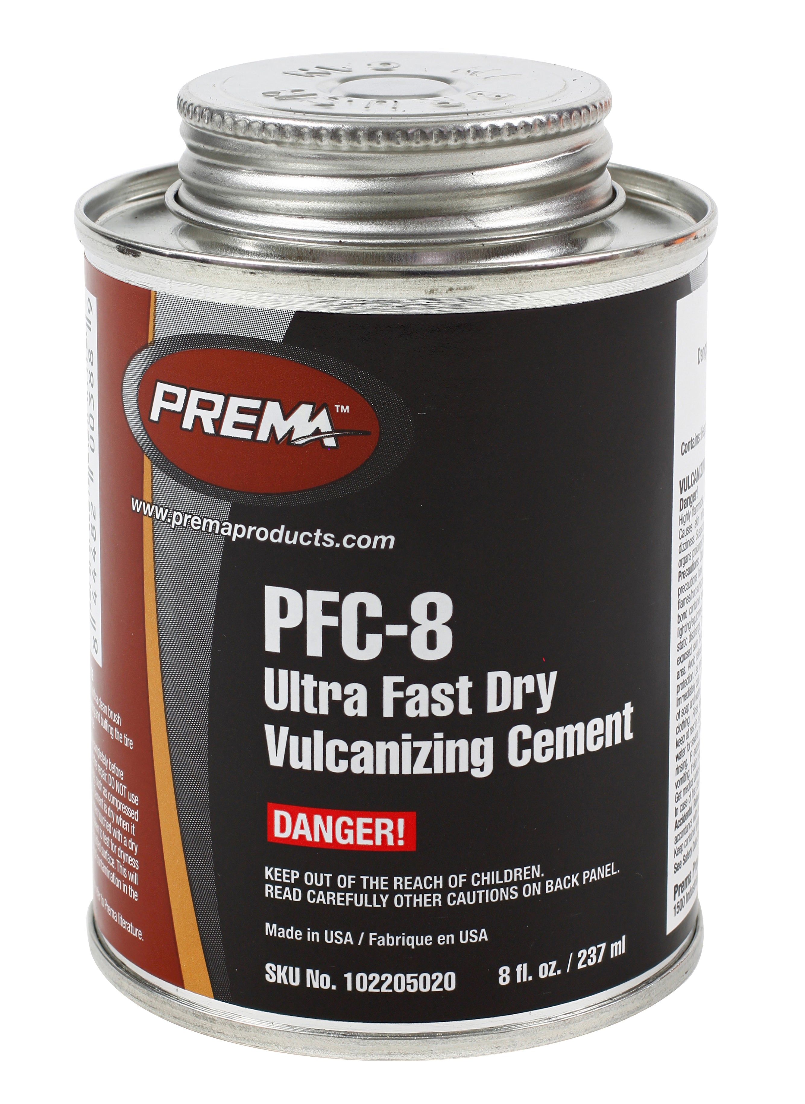 Prema PFC-8 Cement, (Clear Universal), 8 oz Brush Top Can (Flammable)  - Ultra Fast Dry
