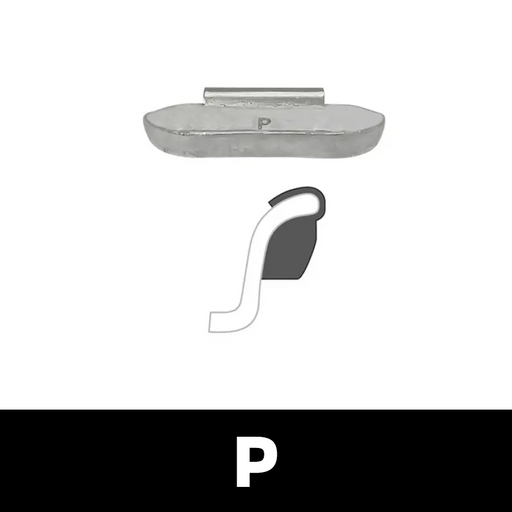 Clip-On WW - P Profile 1.75 oz, Box of 25 - Lead "Black" Uncoated