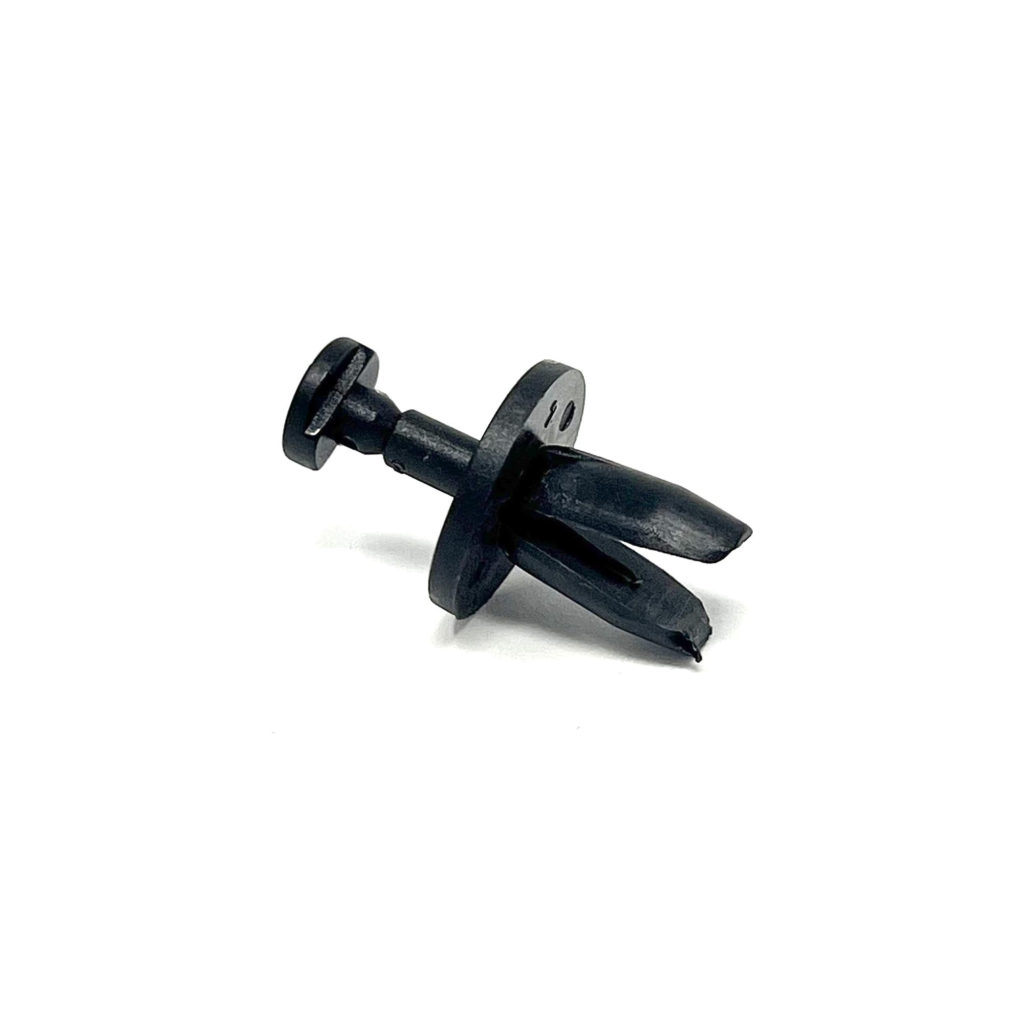 Black Nylon Push Type Retainer Clip - 8mm Hole Size 13.5mm Stem Lgth (Pack of 25)