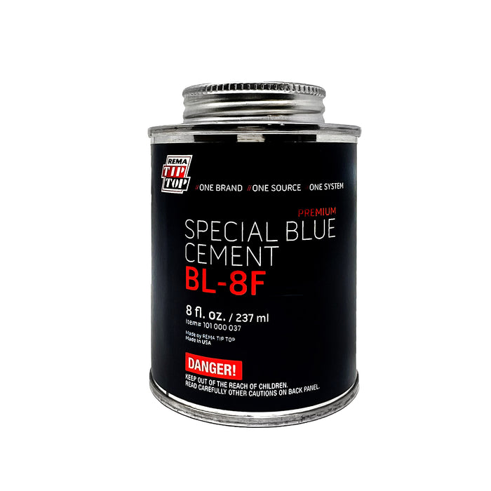 Rema BL-8F Cement, (HD Blue), 8 oz Brush Top Can (Flammable)