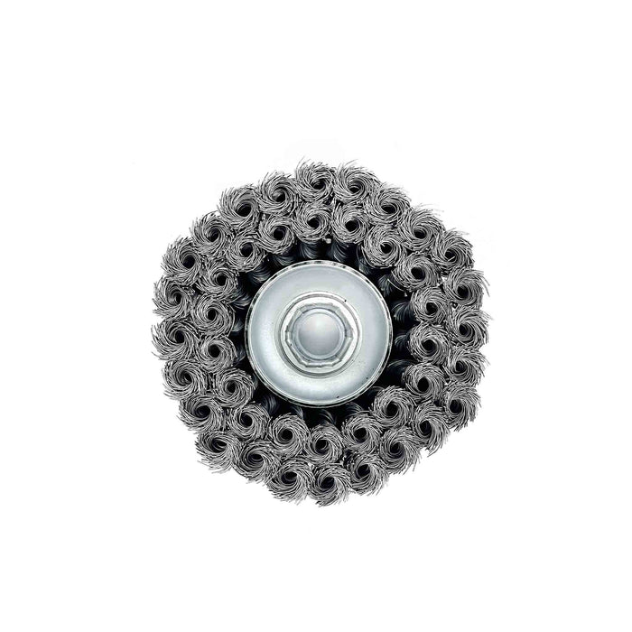 Double Row Knotted Wire Cup Brush - 4", 9,000 RPM