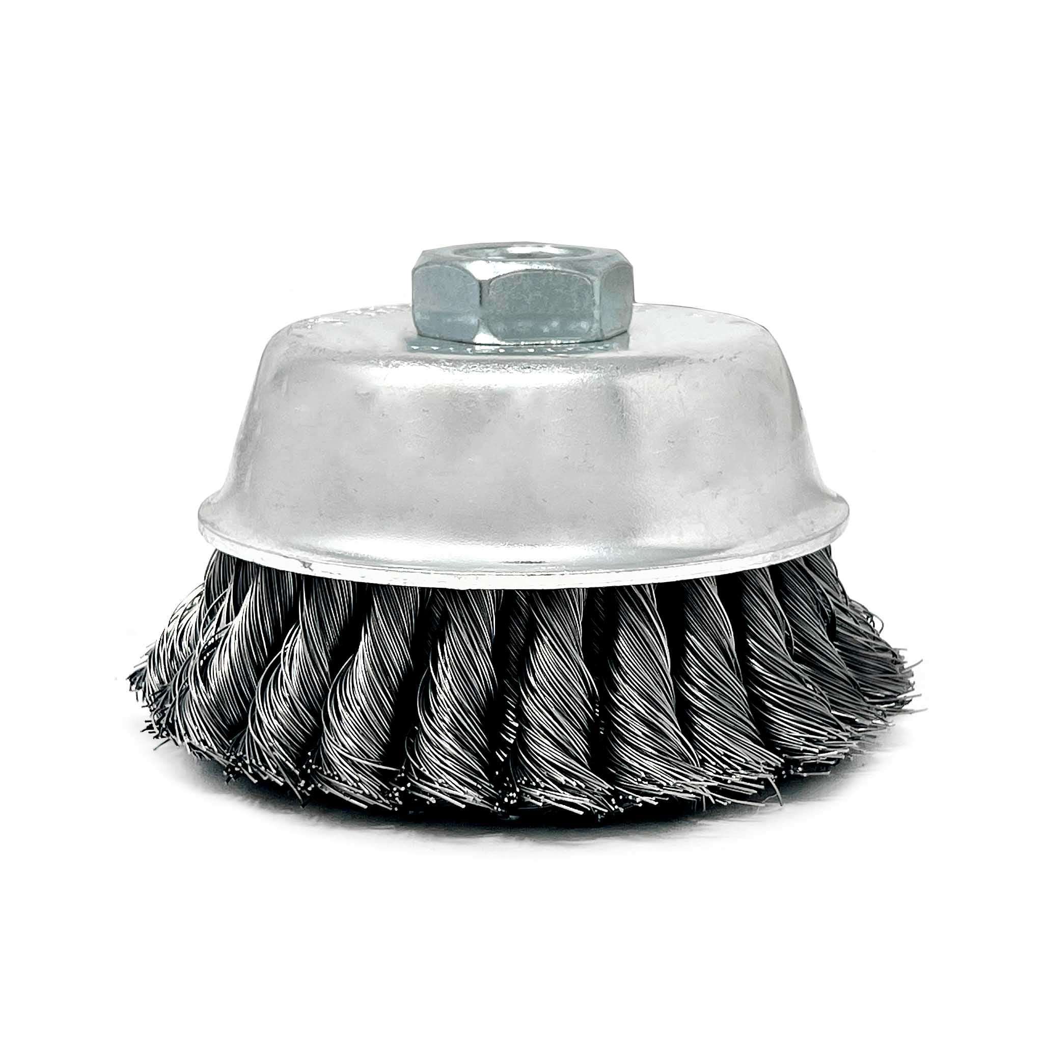 Double Row Knotted Wire Cup Brush - 4", 9,000 RPM