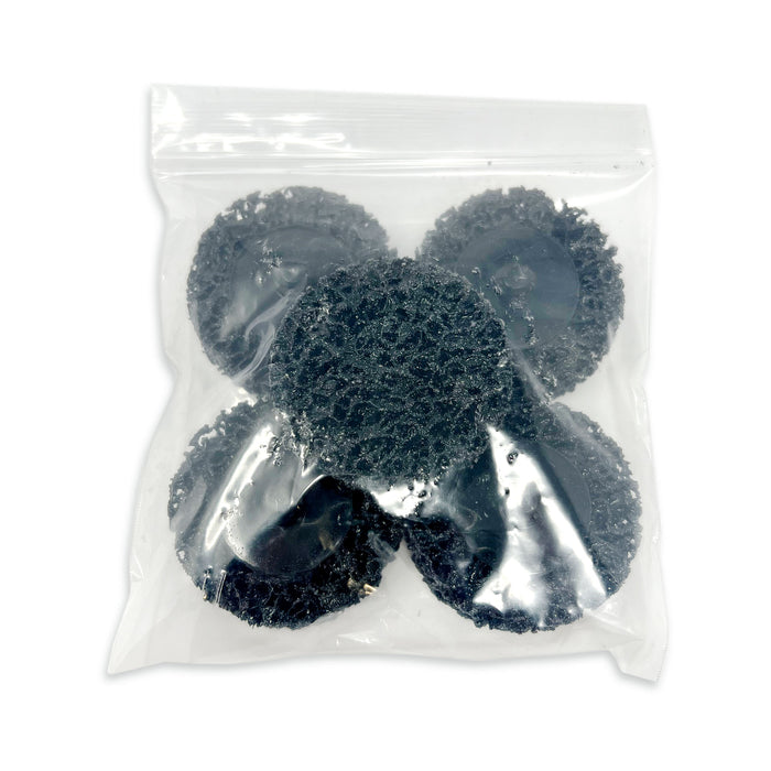 5PK 2” Black Strip/Brite pads with Twist to lock backing