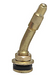 Brass valve stem cap with threaded end on a white background