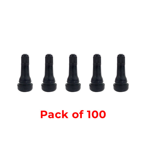 TR413 - Snap-In Rubber Tubeless Tire Valve - For 0.453" Bore Hole - 1.25" Height - 100 Pack
