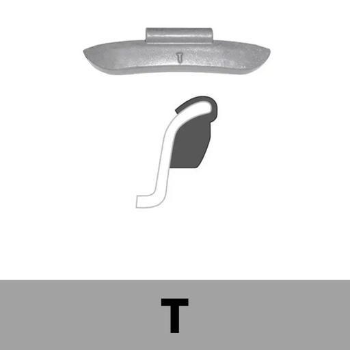 Zinc Clip-On Wheel Weights - T Profile - 1.75 oz