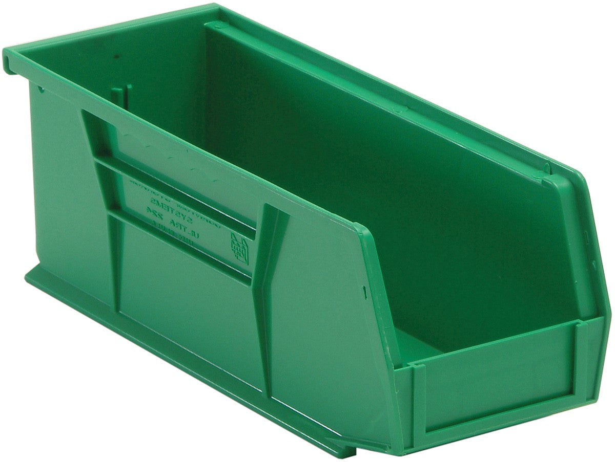 Stack + Hang Bins - 10.875in x 4.125in x 4in - Green - Each