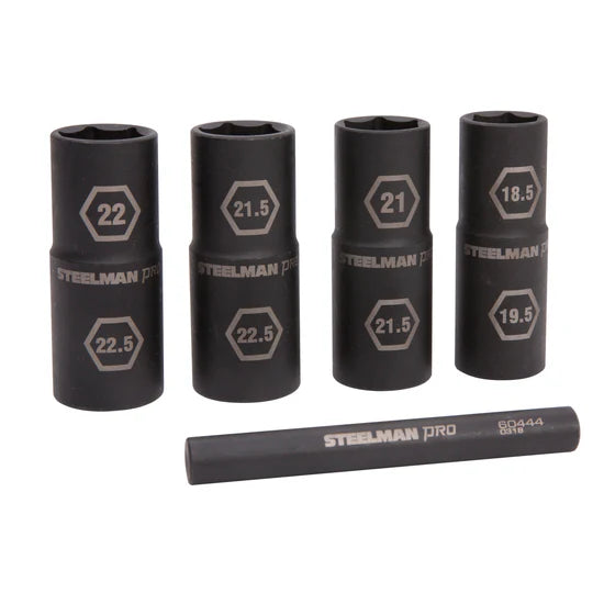 5-Piece 1/2-inch Drive 6-Point Impact Flip Socket and Knockout Bar Set