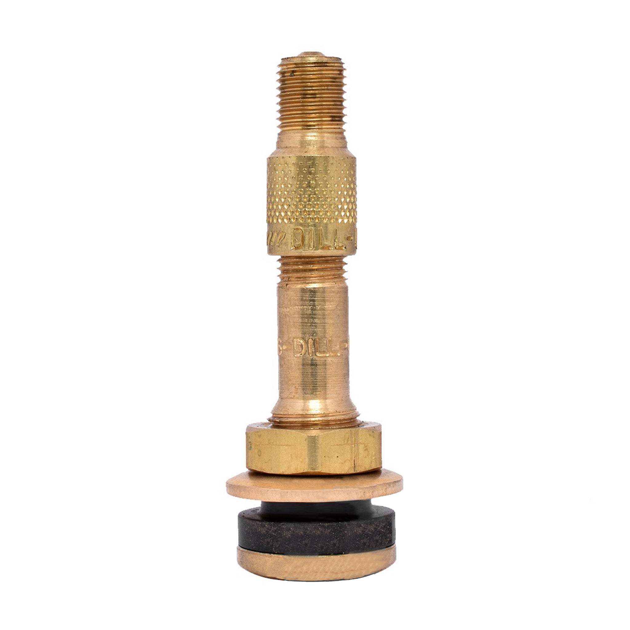 Dill VS-902K Tire Valve for Ford - w/ Inflate Thru Cap - Brass, Straight