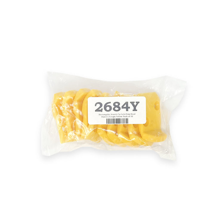 Yellow Rectangular Inserts for Leverless Head Hunter/Corghi   Pack of 10