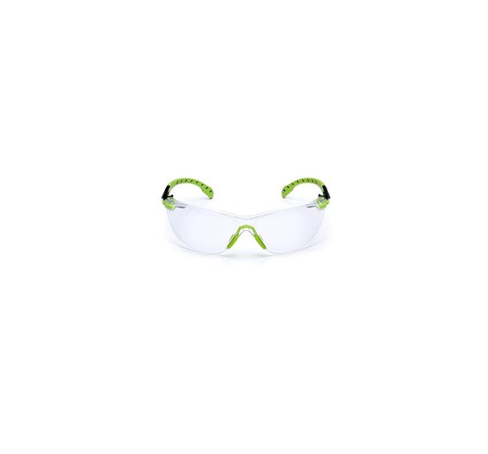 3M Solus 1000 Series Protective Eyewear, Clear Poly Antifog Lens, Green/Black Frame