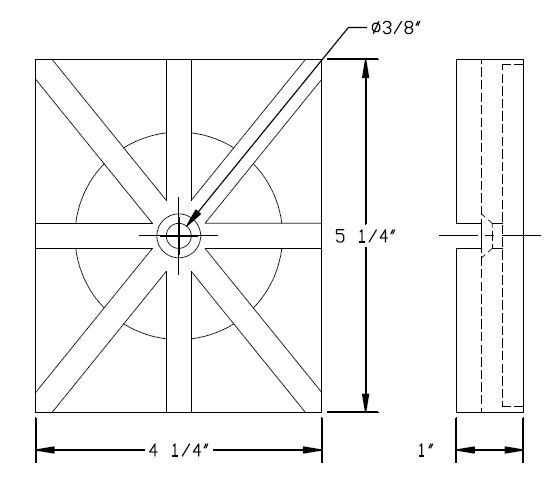 Rectangular Rubber Pads Kits 4PK