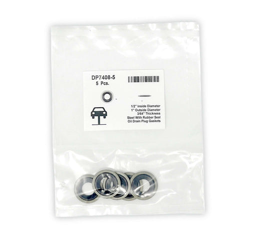 Steel Oil Drain Plug Gaskets   1/2" ID 1" OD 3/64" Thick (Pack of 5)