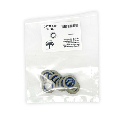 Steel Oil Drain Plug Gaskets   14mm ID 25mm OD 1mm Thick (Pack of 10)