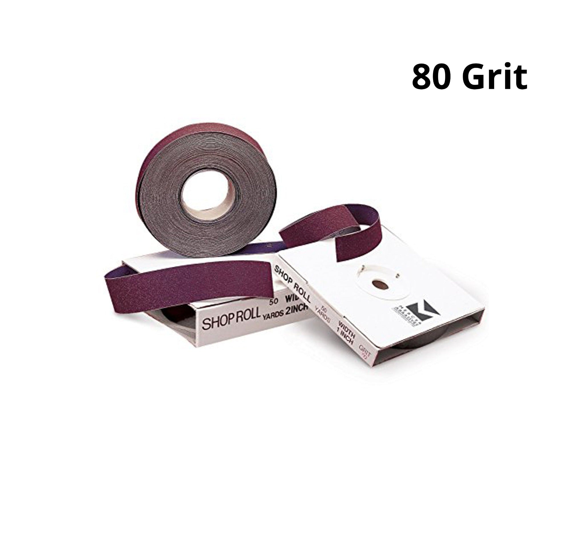 Aluminum Oxide Shop Roll 80 Grit 1” X 50 Yds