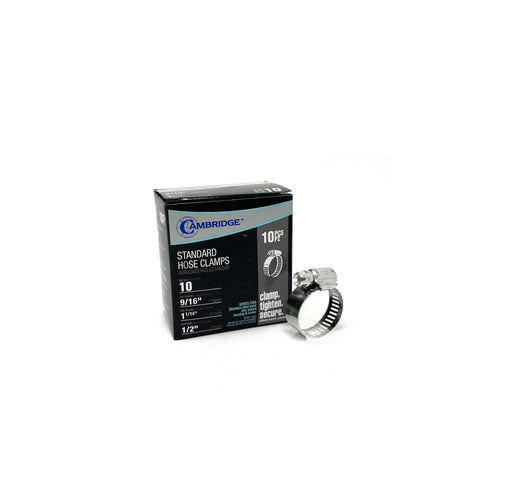 #10   9/16 TO 1 1/16 STANDARD HOSE CLAMP (BOX OF 10)
