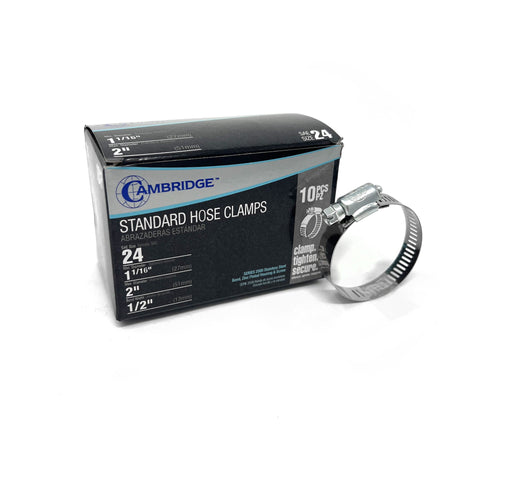#24   1 1/16 TO 2” STANDARD HOSE CLAMP (Box of 10)