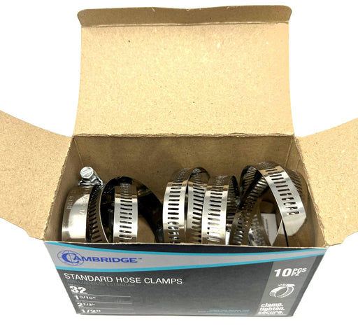 #32   1 9/16 TO 2 1/2 STANDARD HOSE CLAMP (Box of 10)