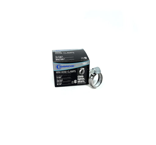 #6   7/16 TO 25/32 MINI HOSE CLAMP (BOX OF 10)