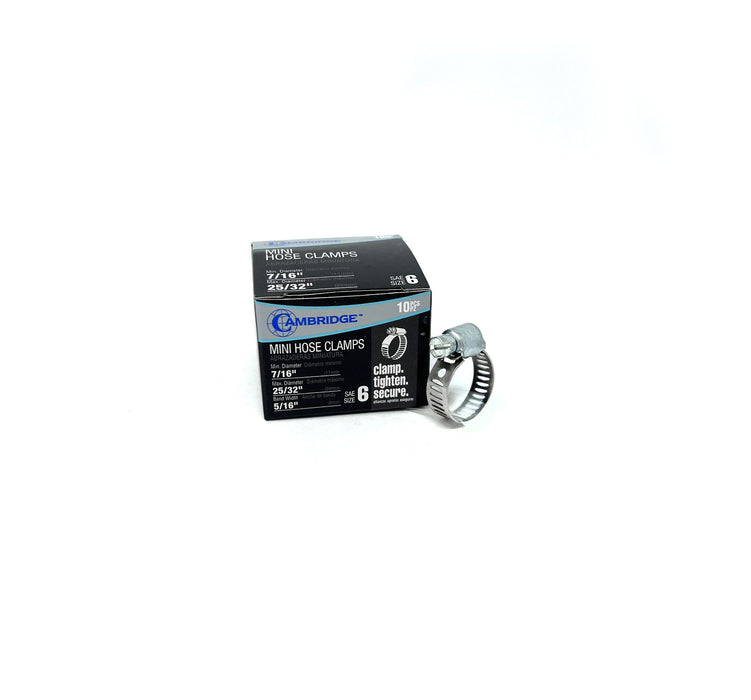 #6   7/16 TO 25/32 MINI HOSE CLAMP (BOX OF 10)